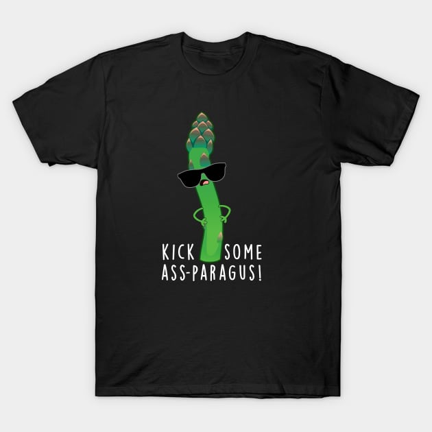 Kick Some Ass-paragus Cute Veggie Asparagus Pun T-Shirt by punnybone